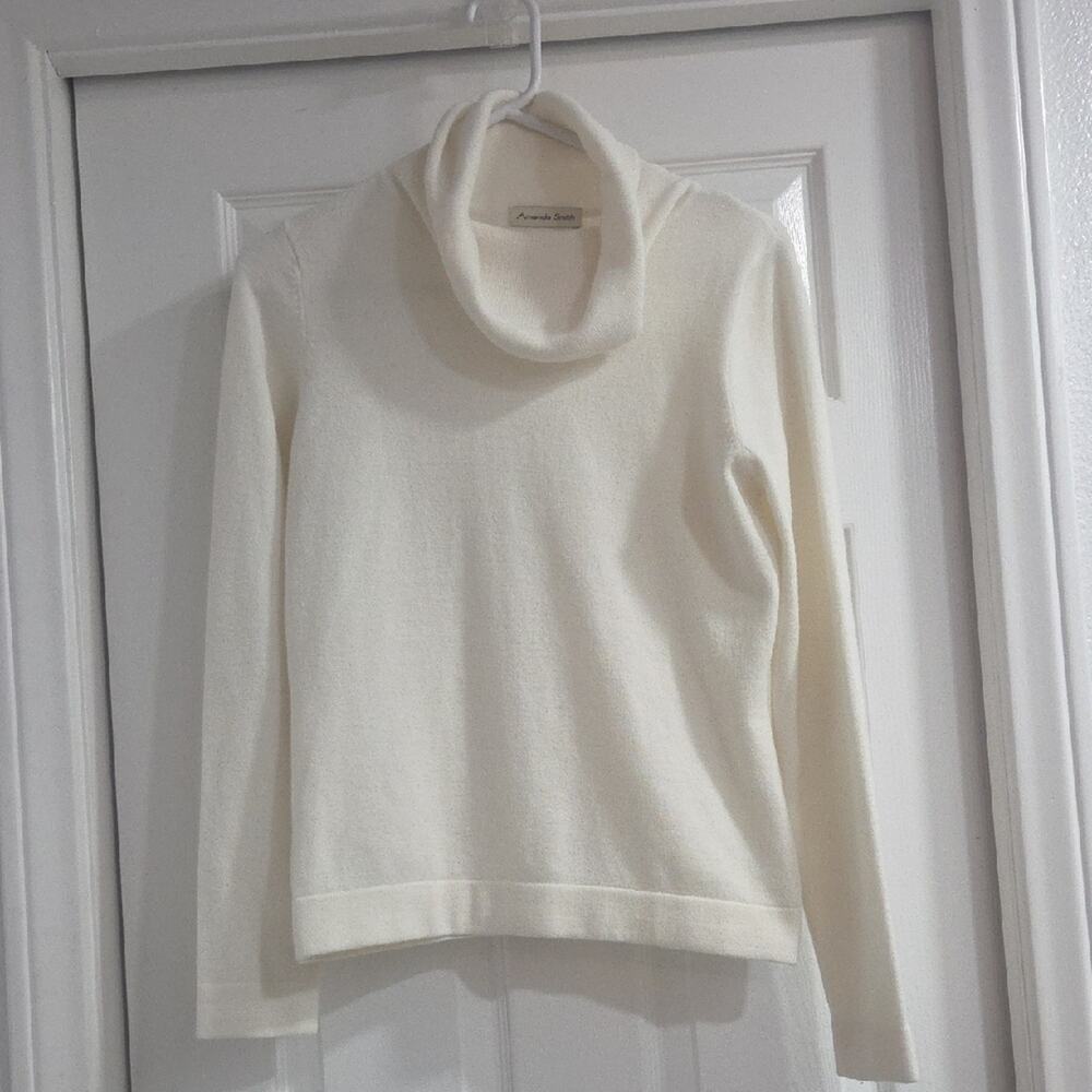 Amanda Smith Cream Cowl Neck Sweater